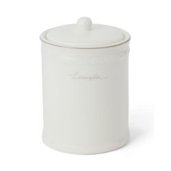 Lexington Icons Porcelain Cotton Holder, White/Beige