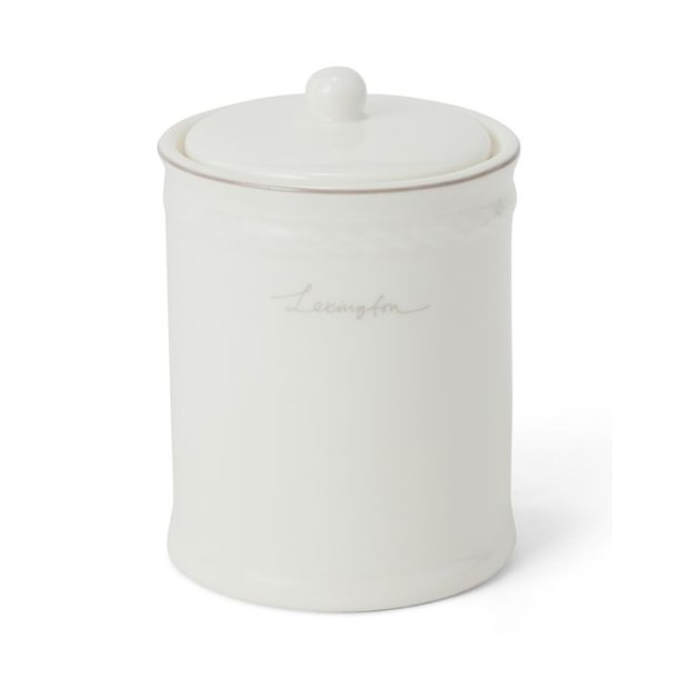 Lexington Icons Porcelain Cotton Holder, White/Beige