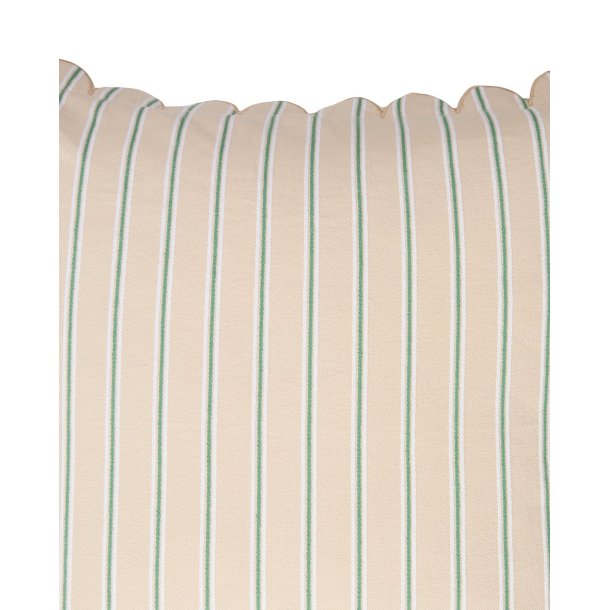 Lexington Striped Organic Cotton Scallop Wing Pude-betr�k, Beige