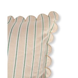 Lexington Striped Organic Cotton Scallop Wing Pude-betr�k, Beige