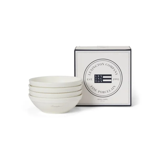 Lexington Porcelain Small Bowl,  white/beige, gaves�t m. 4 stk.