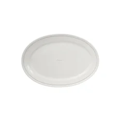 Lexington Porcelain Oval Platter, White/Beige
