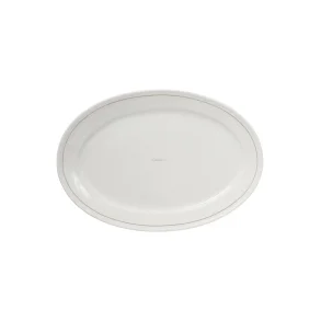 Lexington Porcelain Oval Platter, White/Beige