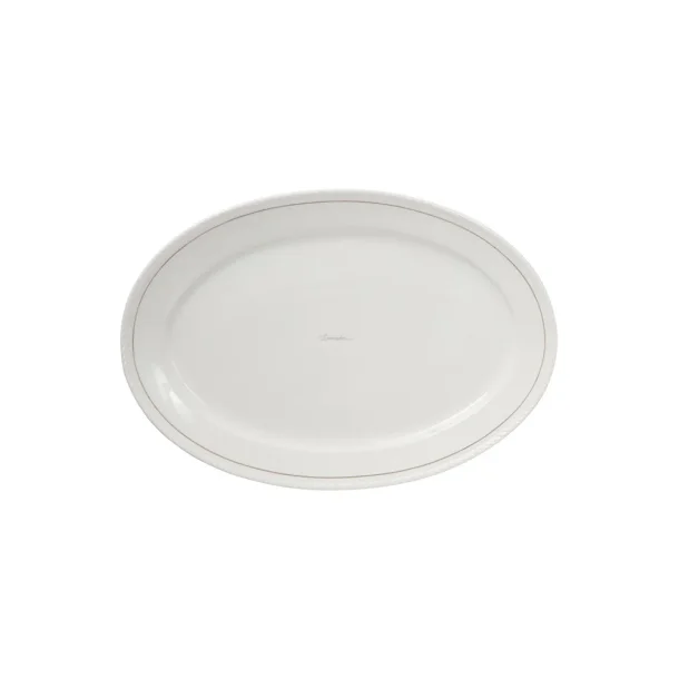 Lexington Porcelain Oval Platter, White/Beige