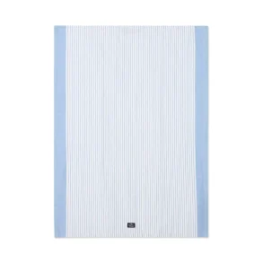 Lexington Linen Blend Kitchen Towel, White/Blue