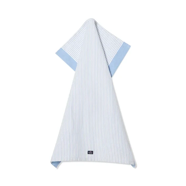 Lexington Linen Blend Kitchen Towel, White/Blue
