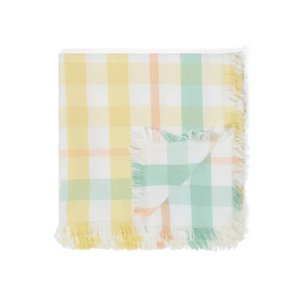Lexington Checked Linen Tablecloth, 180 x 180 cm