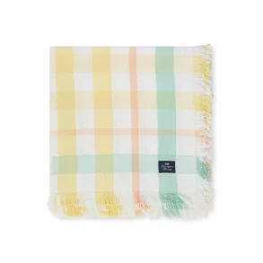 Lexington Checked Linen Tablecloth, 150 x 250 cm