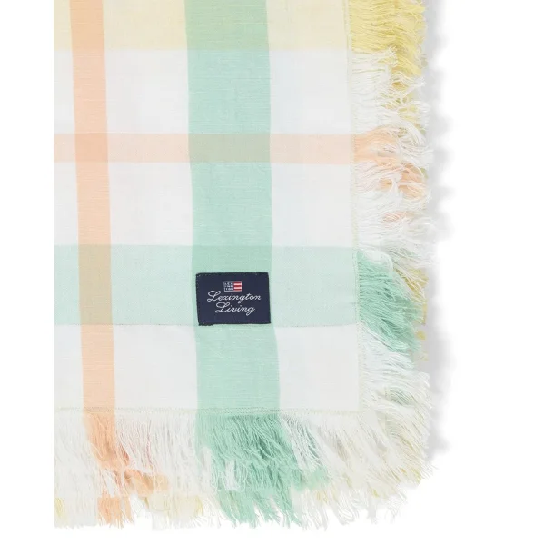 Lexington Checked Linen Tablecloth, 180 x 180 cm