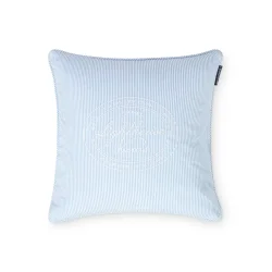 Lexington Striped Organic Cotton Pude-betr�k, Bl�/Hvid