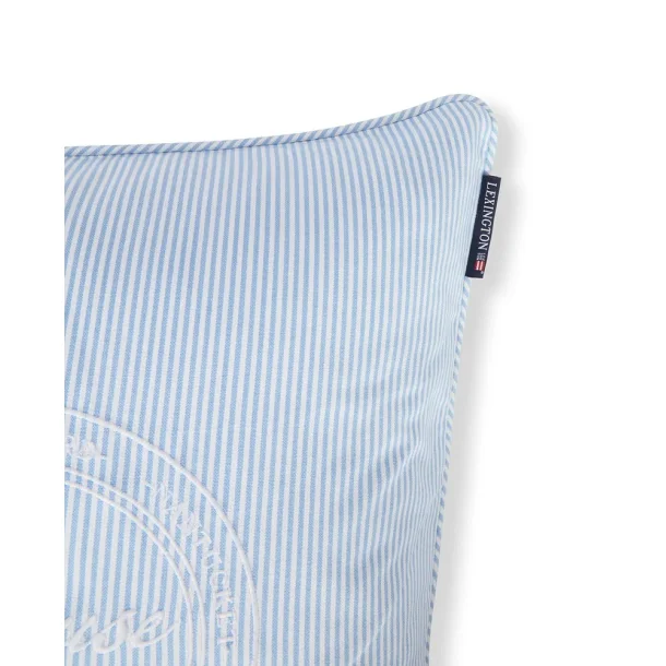 Lexington Striped Organic Cotton Pude-betr�k, Bl�/Hvid