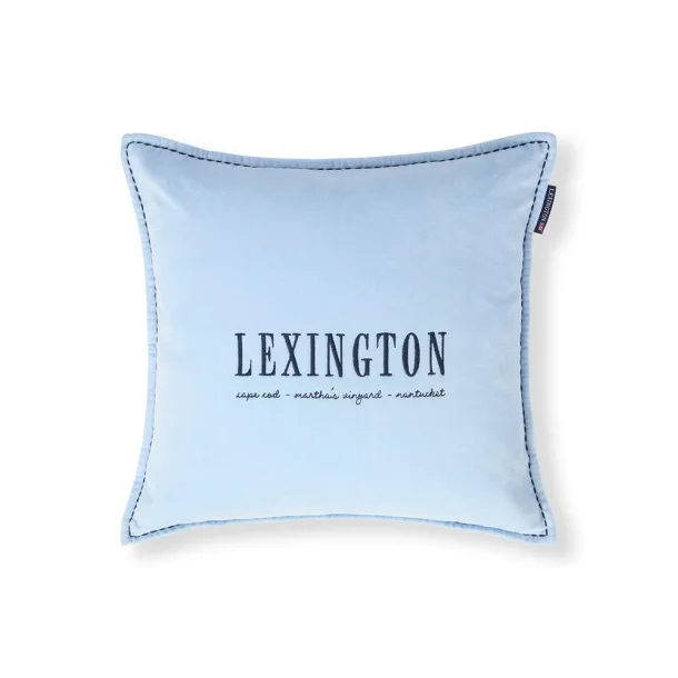 Lexington Logo Organic Cotton Velvet Pudebetr�k, Blue
