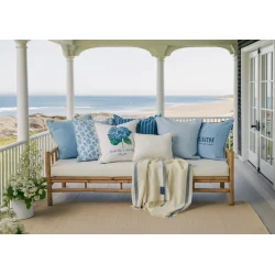 Lexington Logo Organic Cotton Velvet Pudebetr�k, Blue