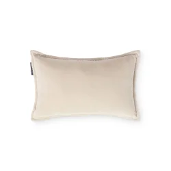 Lexington Logo Pillow in Beige Organic Cotton Velvet