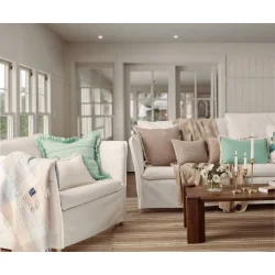 Lexington Linen Blend Pudebetr�k, Bl�