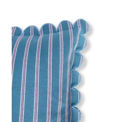 Lexington Striped Organic Cotton Scallop Wing Pude-betr�k, Bl�