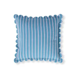 Lexington Striped Organic Cotton Scallop Wing Pude-betr�k, Bl�