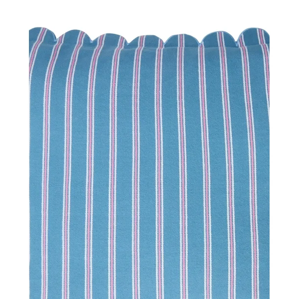 Lexington Striped Organic Cotton Scallop Wing Pude-betr�k, Bl�