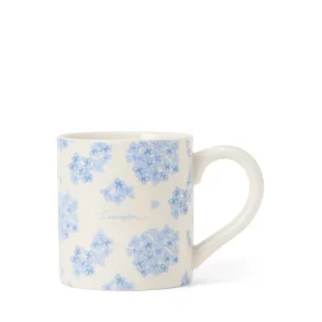 Lexington Floral Mug in Stoneware, White/Blue