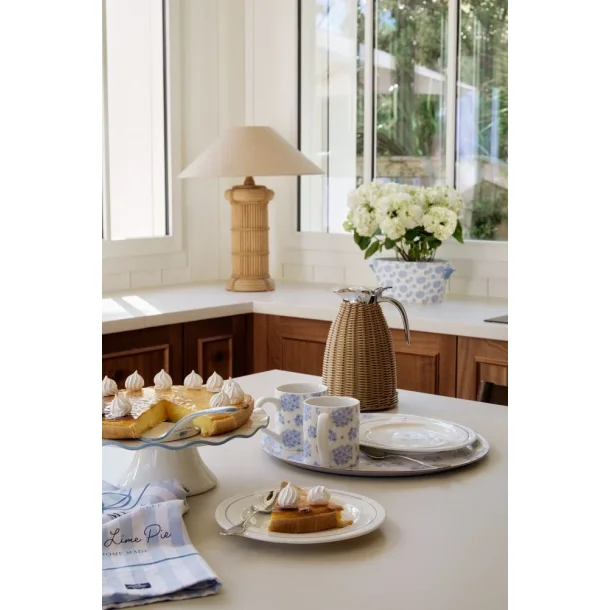 Lexington Floral Mug in Stoneware, White/Blue