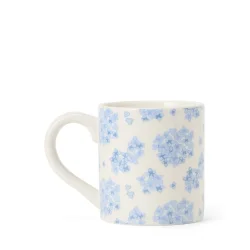 Lexington Floral Mug in Stoneware, White/Blue