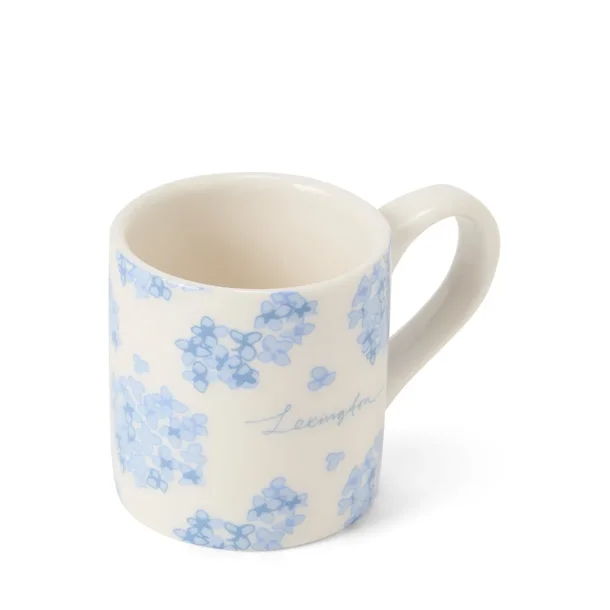 Lexington Floral Espresso mug in Stoneware, White/Blue