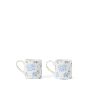 Lexington Floral Espresso mug in Stoneware, White/Blue