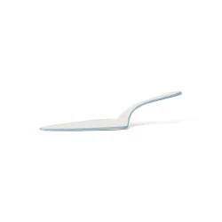 Lexington Wavy Cake Server in Stoneware, White/Blue