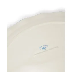 Lexington Wavy Oval Platter in Stoneware, white/blue