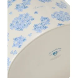 Lexington Floral Pot with Handles in Stoneware, White/blue