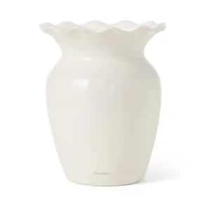 Lexington Stoneware Wavy Vase, White