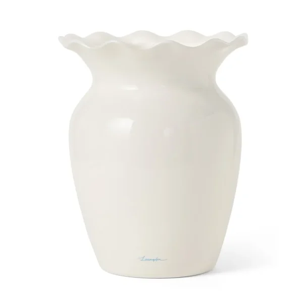 Lexington Stoneware Wavy Vase, White