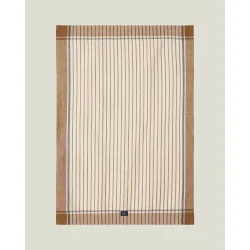 Lexington Striped Cotton/Linen Kitchen Towel, Fudge/White