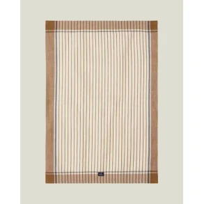 Lexington Striped Cotton/Linen Kitchen Towel, Fudge/White
