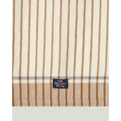 Lexington Striped Cotton/Linen Kitchen Towel, Fudge/White