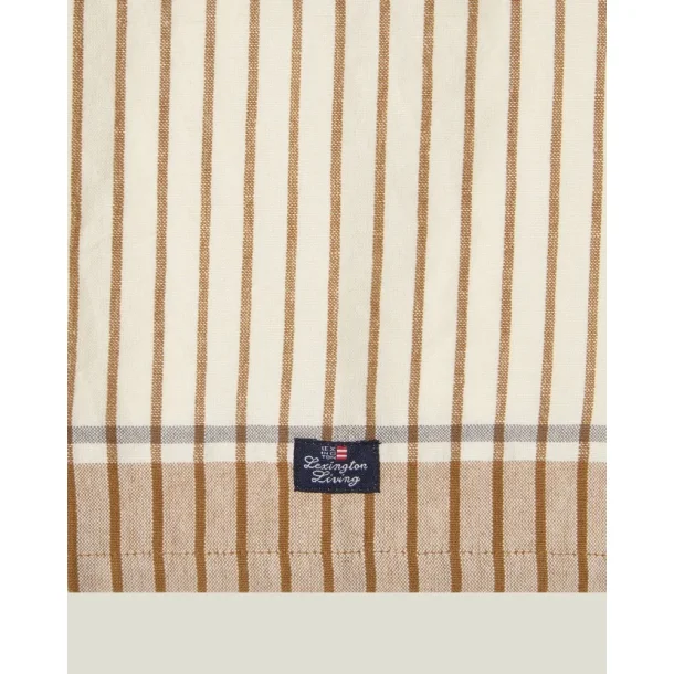 Lexington Striped Cotton/Linen Kitchen Towel, Fudge/White