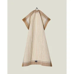 Lexington Striped Cotton/Linen Kitchen Towel, Fudge/White