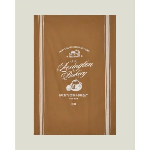 Lexington Bakery Printed Organic Cotton Kitchen Towel, Fudge/white