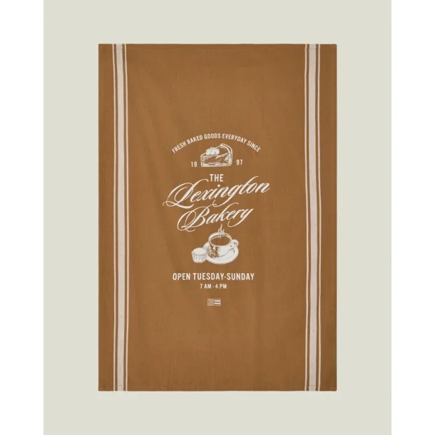 Lexington Bakery Printed Organic Cotton Kitchen Towel, Fudge/white