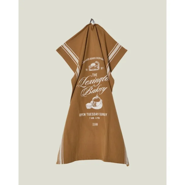 Lexington Bakery Printed Organic Cotton Kitchen Towel, Fudge/white