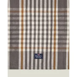 Lexington Checked Linen/Cotton Kitchen Towel, Gray/White