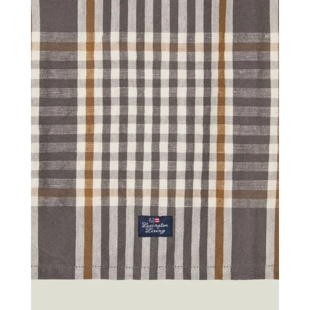 Lexington Checked Linen/Cotton Kitchen Towel, Gray/White