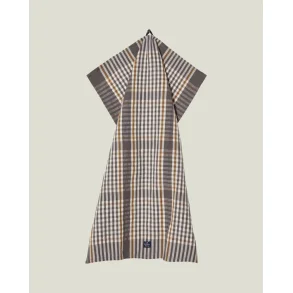 Lexington Checked Linen/Cotton Kitchen Towel, Gray/White