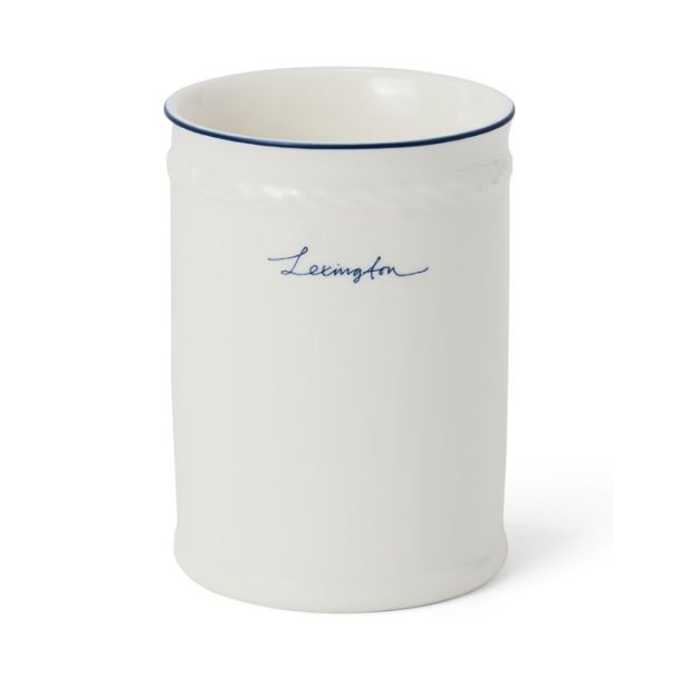 Lexington Icons Porcelain Toothbrush Mug, Blue