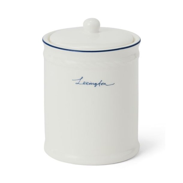 Lexington Icons Porcelain Cotton Holder, White/Blue