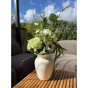 Lexington Stoneware Wavy Vase, White