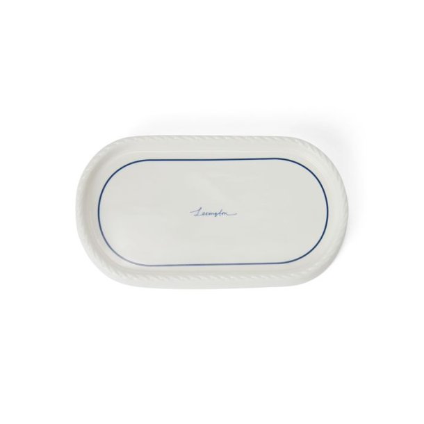 Lexington Icons Porcelain Cosmetic Tray, White/Blue