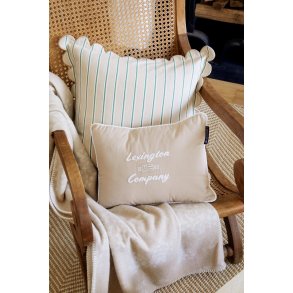 Lexington Striped Organic Cotton Scallop Wing Pude-betr�k, Beige