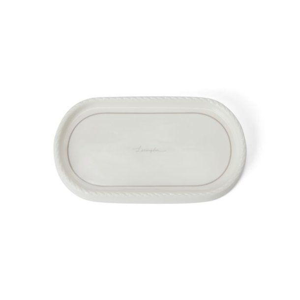 Lexington Icons Porcelain Cosmetic Tray, White/Beige
