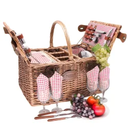 Saint German Picnic Basket, Red, 4 personer